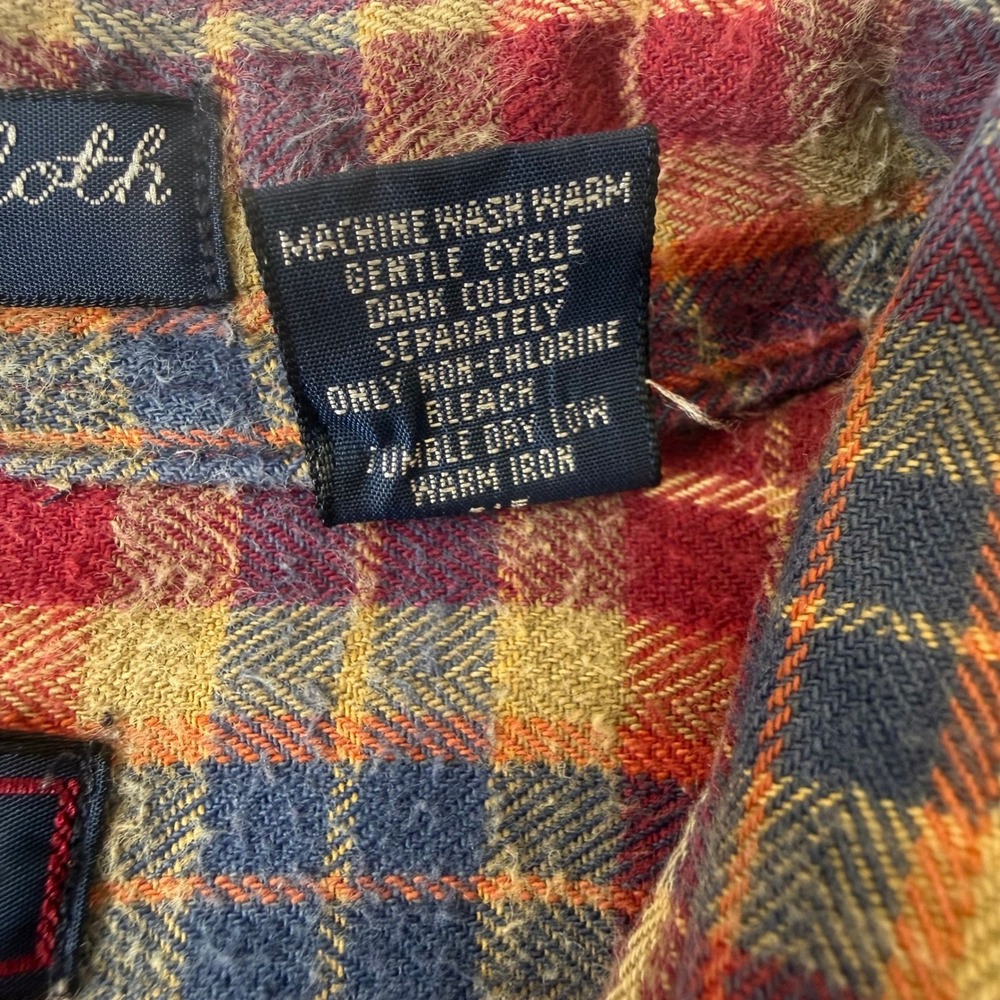 GANT Mens XL Red Plaid Flannel Button Up Shirt Tisberry Cloth 100 Cotton - Picture 5 of 11